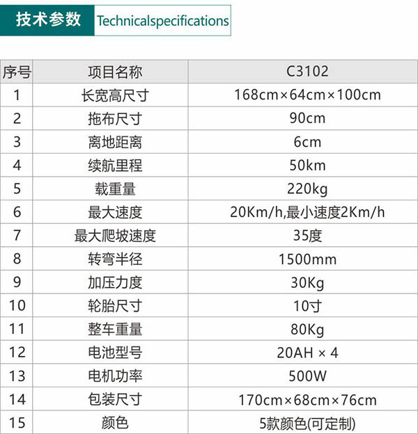 电动水磨沟尘推车C3102